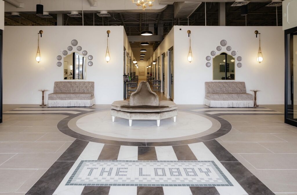 The Lobby Suites entrance and lounge in Draper, Utah